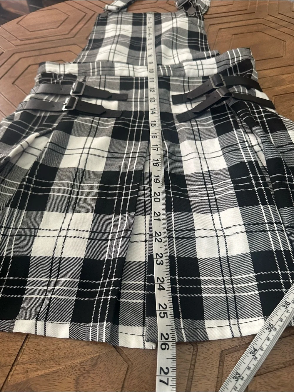 Hot Topic Plaid Overall Pinafore Skirt with Buckle Details size MD - Picture 8 of 8